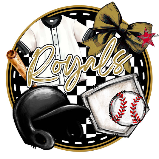 Royals Circle Baseball Frame-Gold