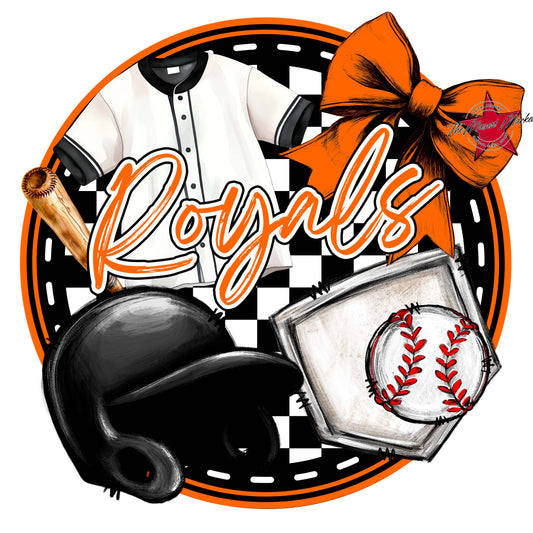 Royals Circle Baseball Frame-Orange