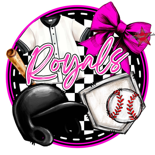 Royals Circle Baseball Frame-Pink