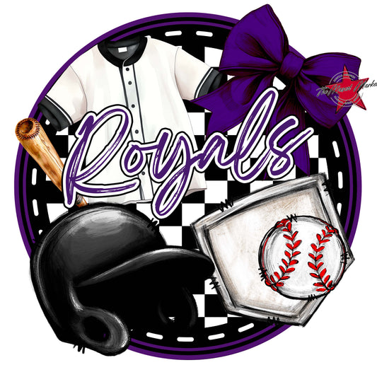 Royals Circle Baseball Frame-Purple