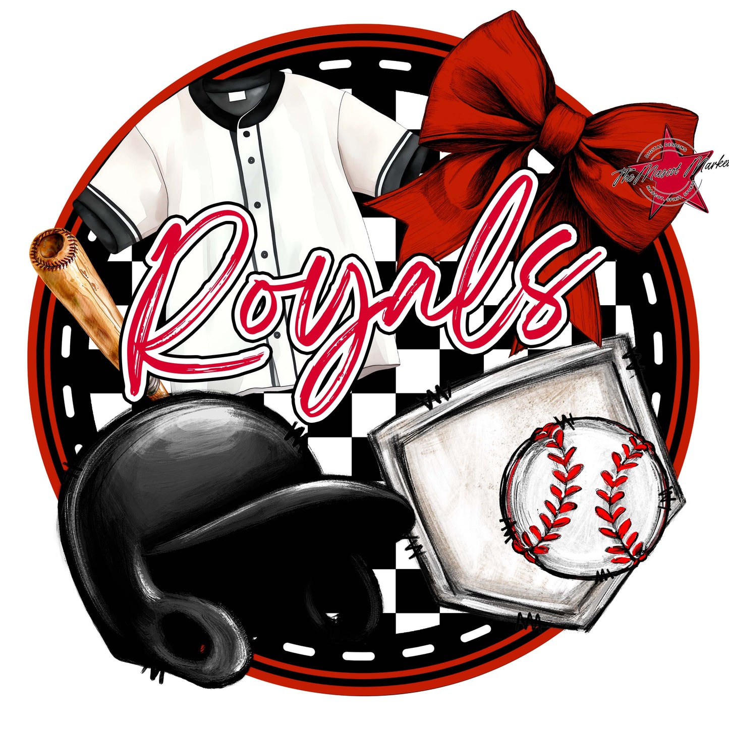 Royals Circle Baseball Frame-Red