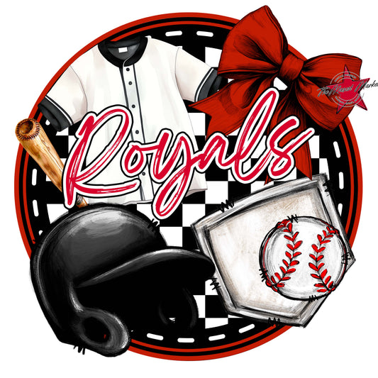 Royals Circle Baseball Frame-Red