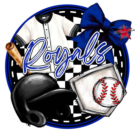 Royals Circle Baseball Frame-Royal Blue