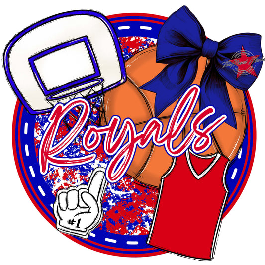 Royals Circle Basketball Frame-Blue & Red