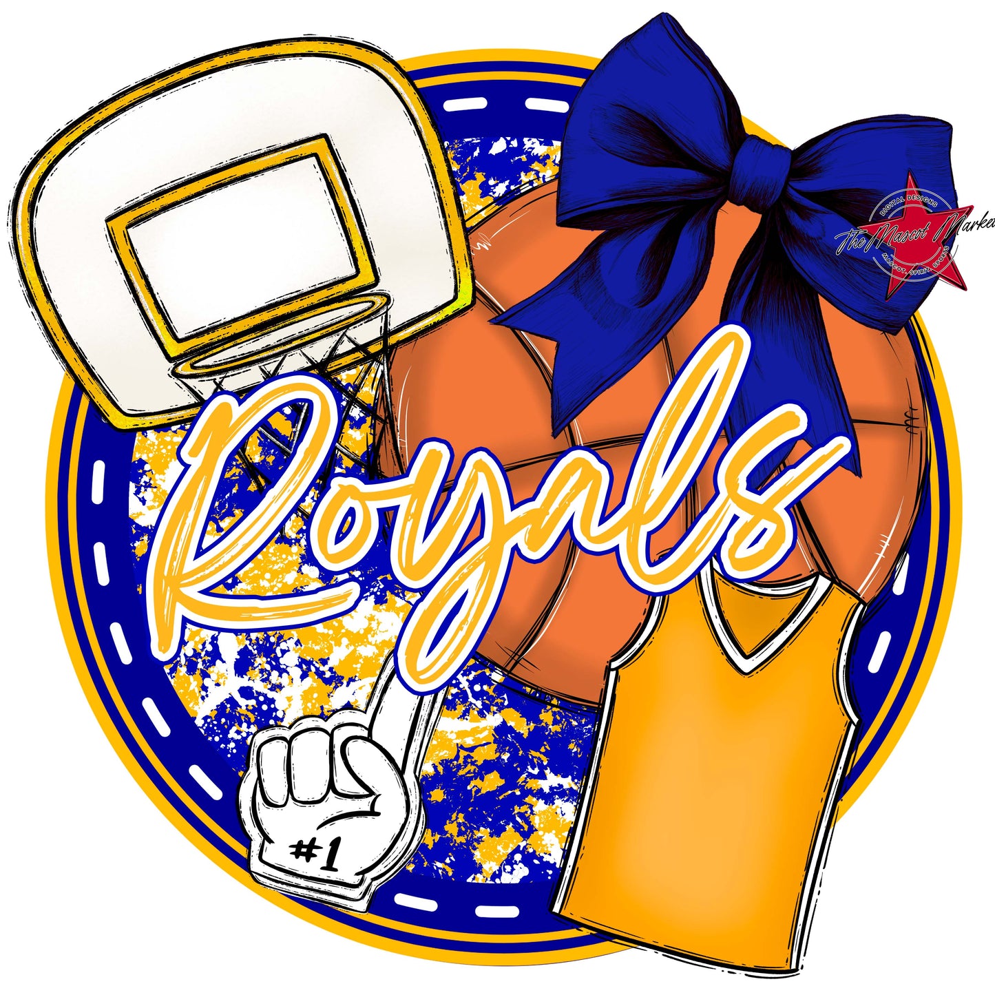 Royals Circle Basketball Frame-Blue & Yellow