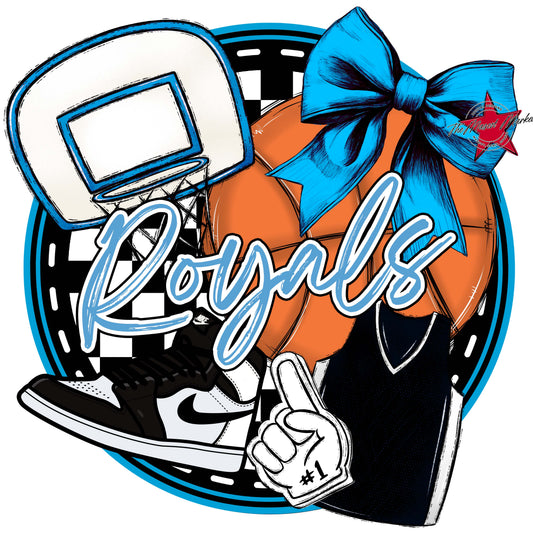 Royals Circle Basketball Frame-Carolina Blue