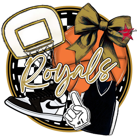 Royals Circle Basketball Frame-Gold