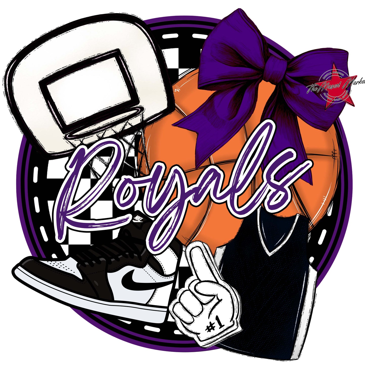 Royals Circle Basketball Frame-Purple