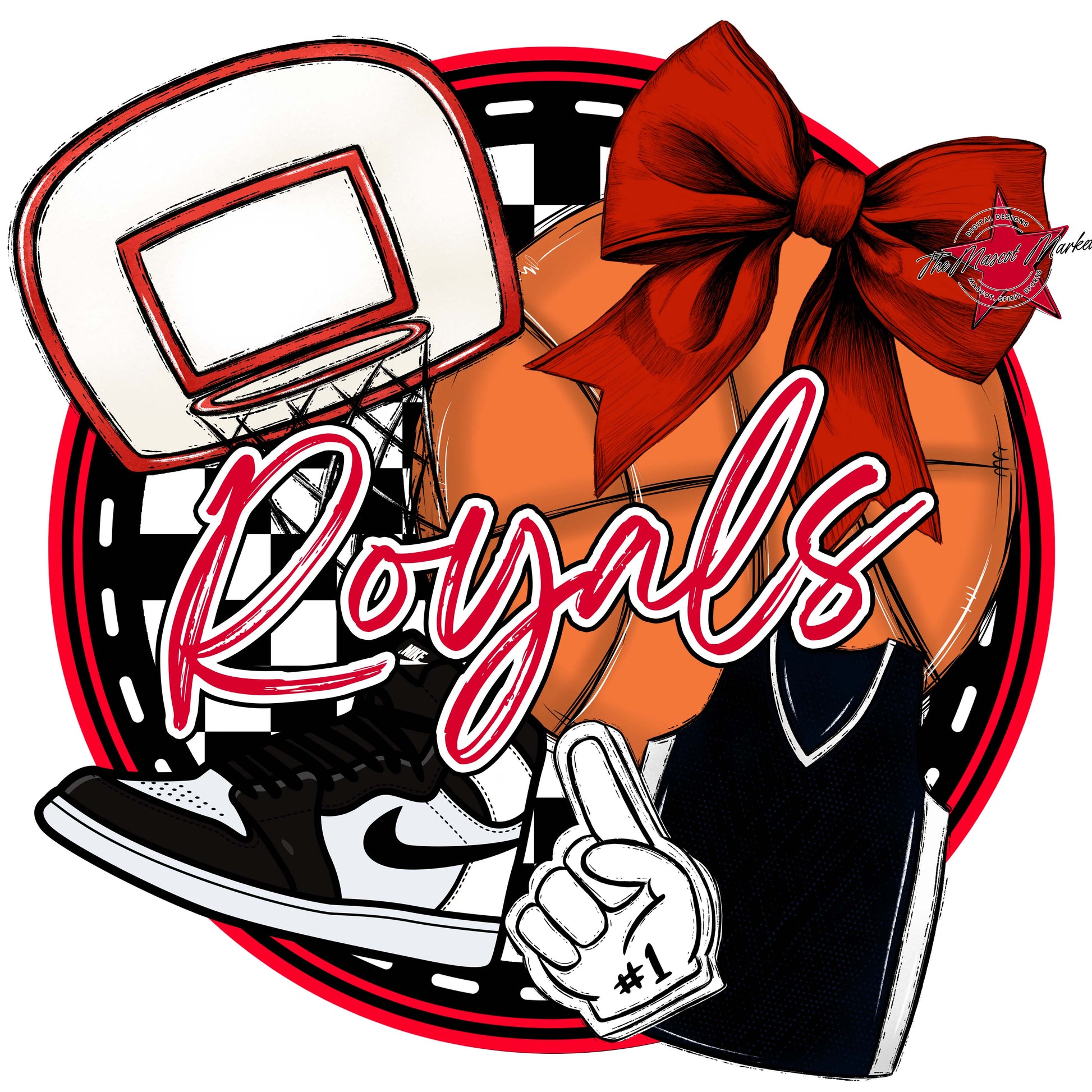 Royals Circle Basketball Frame-Red
