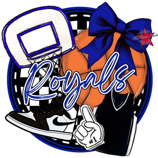 Royals Circle Basketball Frame-Royal Blue