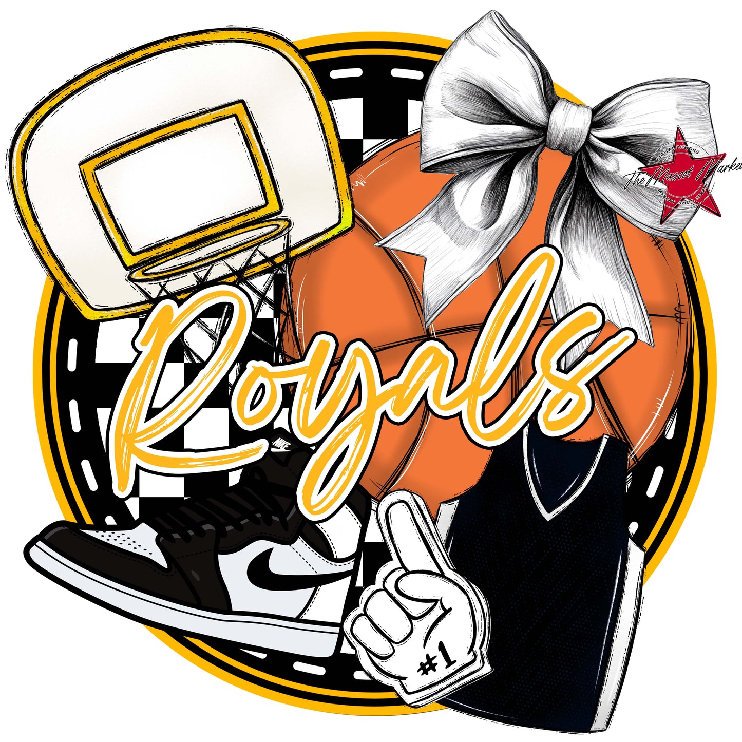 Royals Circle Basketball Frame-Yellow
