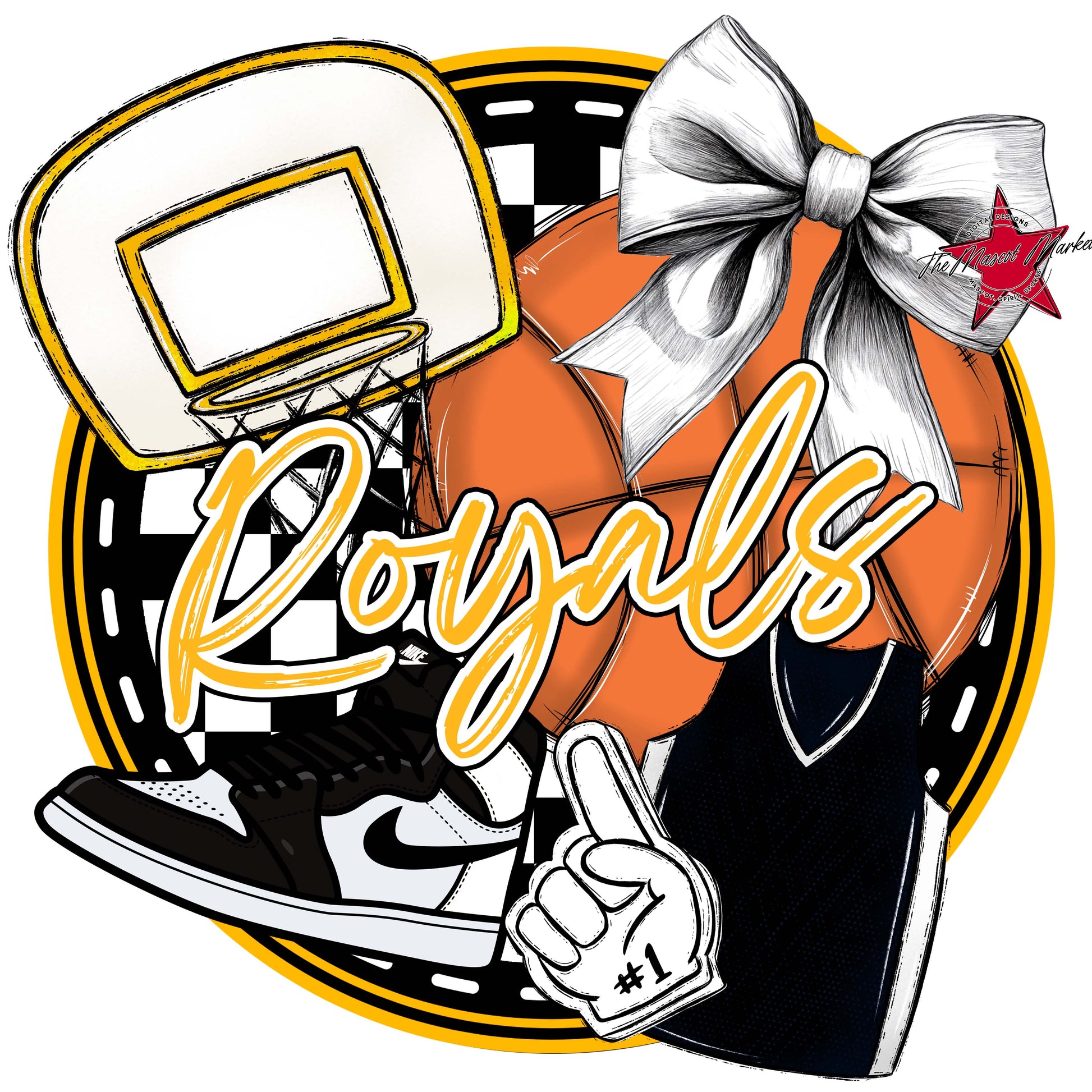 Royals Circle Basketball Frame-Yellow