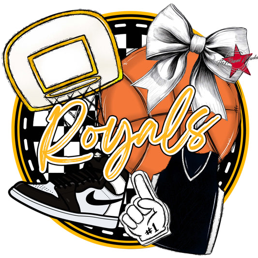 Royals Circle Basketball Frame-Yellow