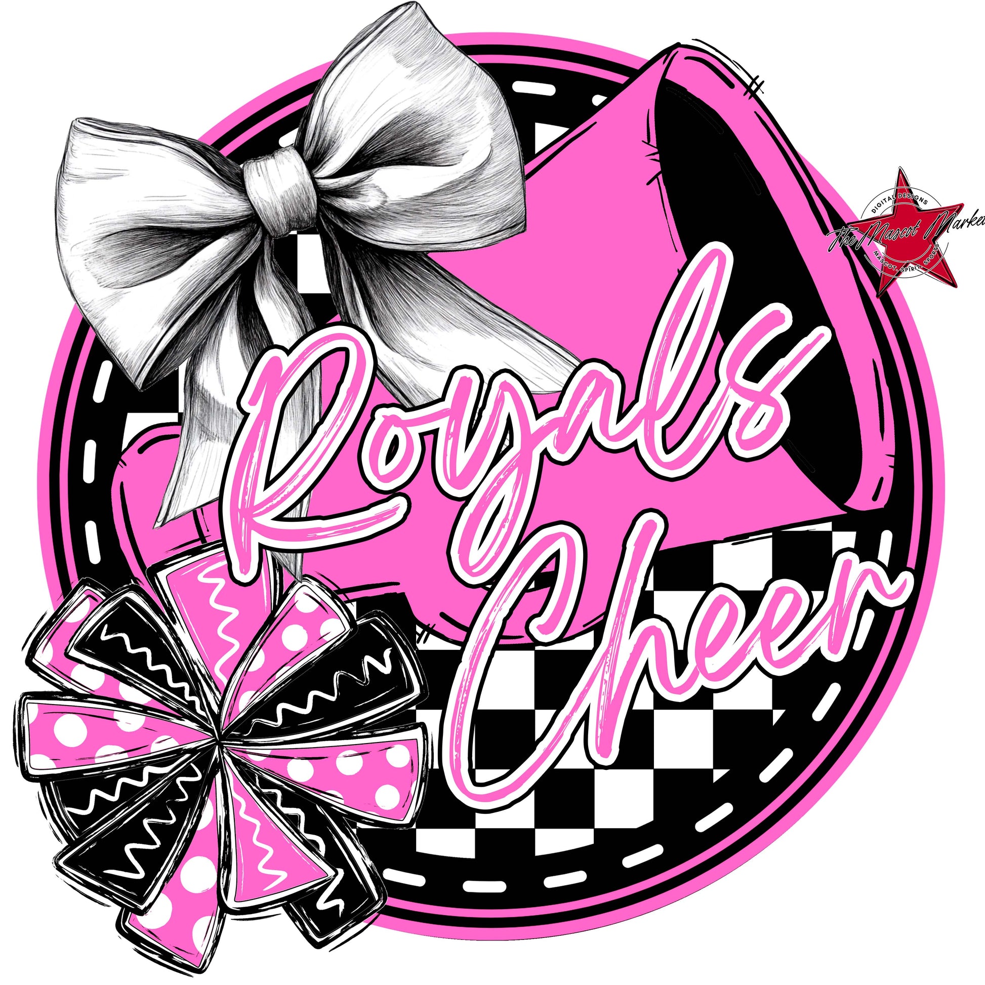 Royals Circle Cheer Frame-Baby Pink