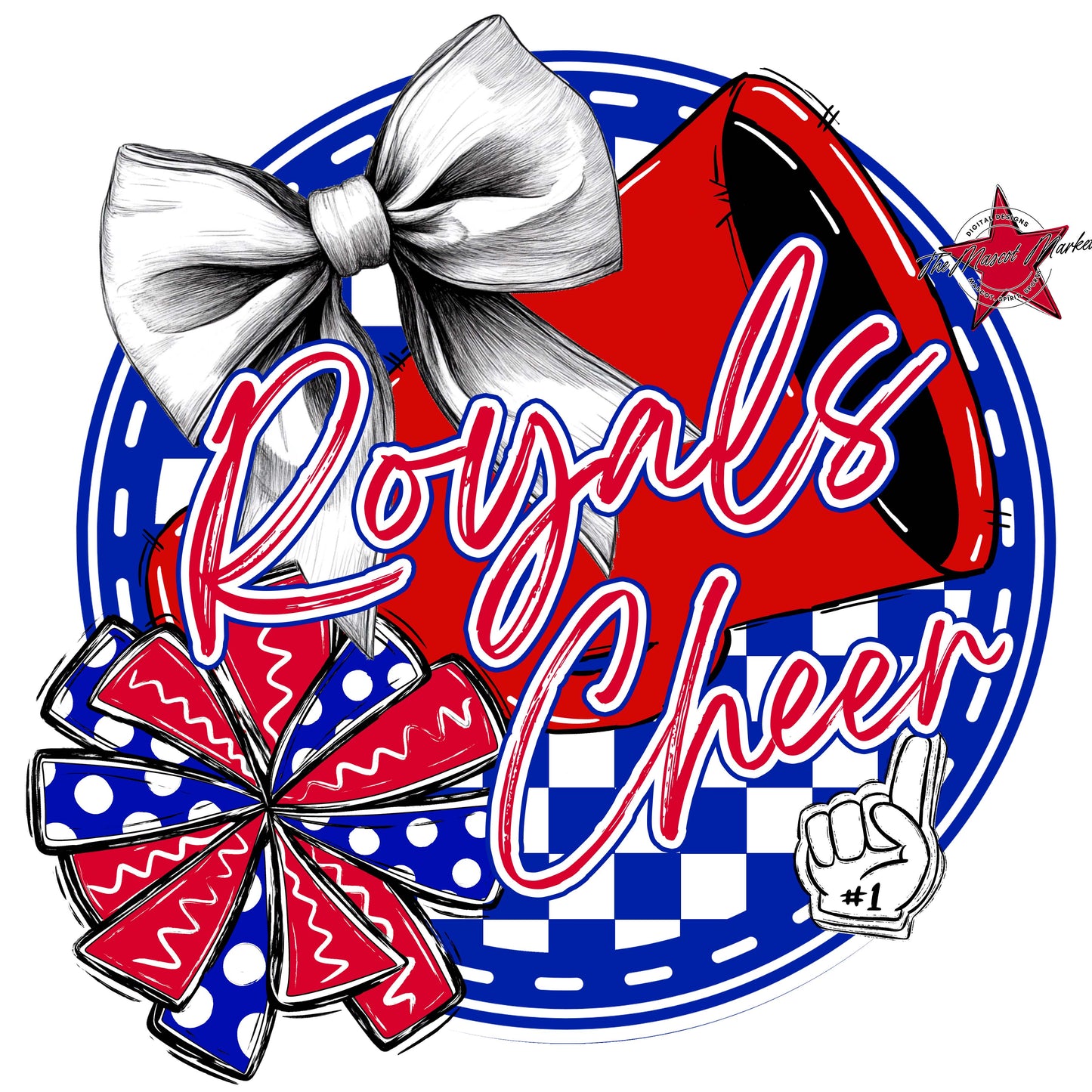 Royals Circle Cheer Frame-Blue & Red