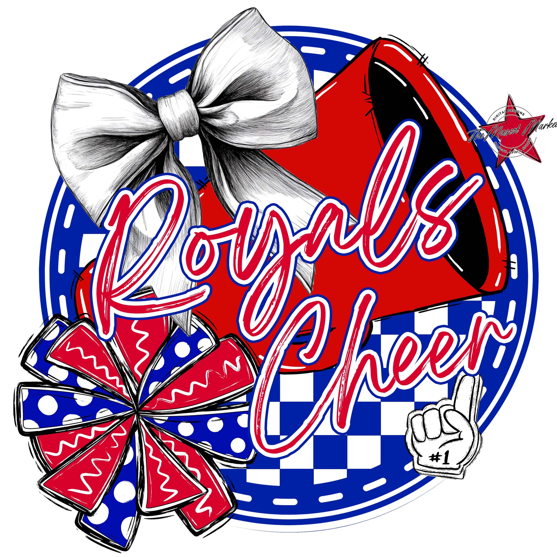 Royals Circle Cheer Frame-Blue & Red