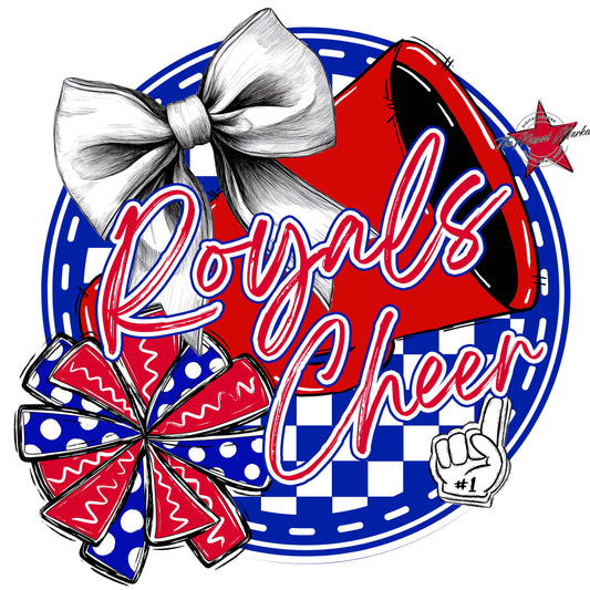 Royals Circle Cheer Frame-Blue & Red