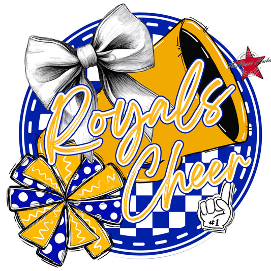 Royals Circle Cheer Frame-Blue & Yellow