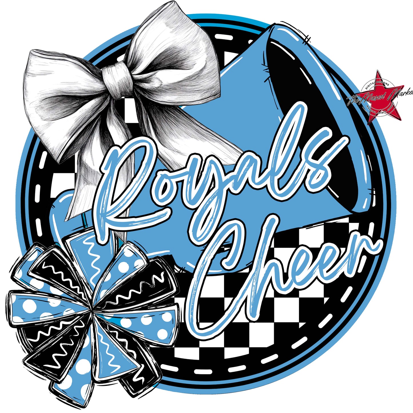 Royals Circle Cheer Frame-Carolina Blue