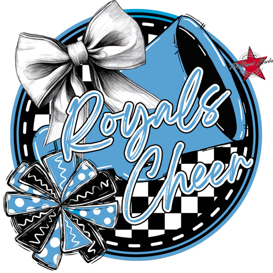 Royals Circle Cheer Frame-Carolina Blue