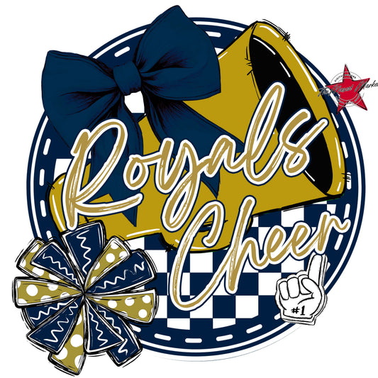 Royals Circle Cheer Frame-Navy & Gold