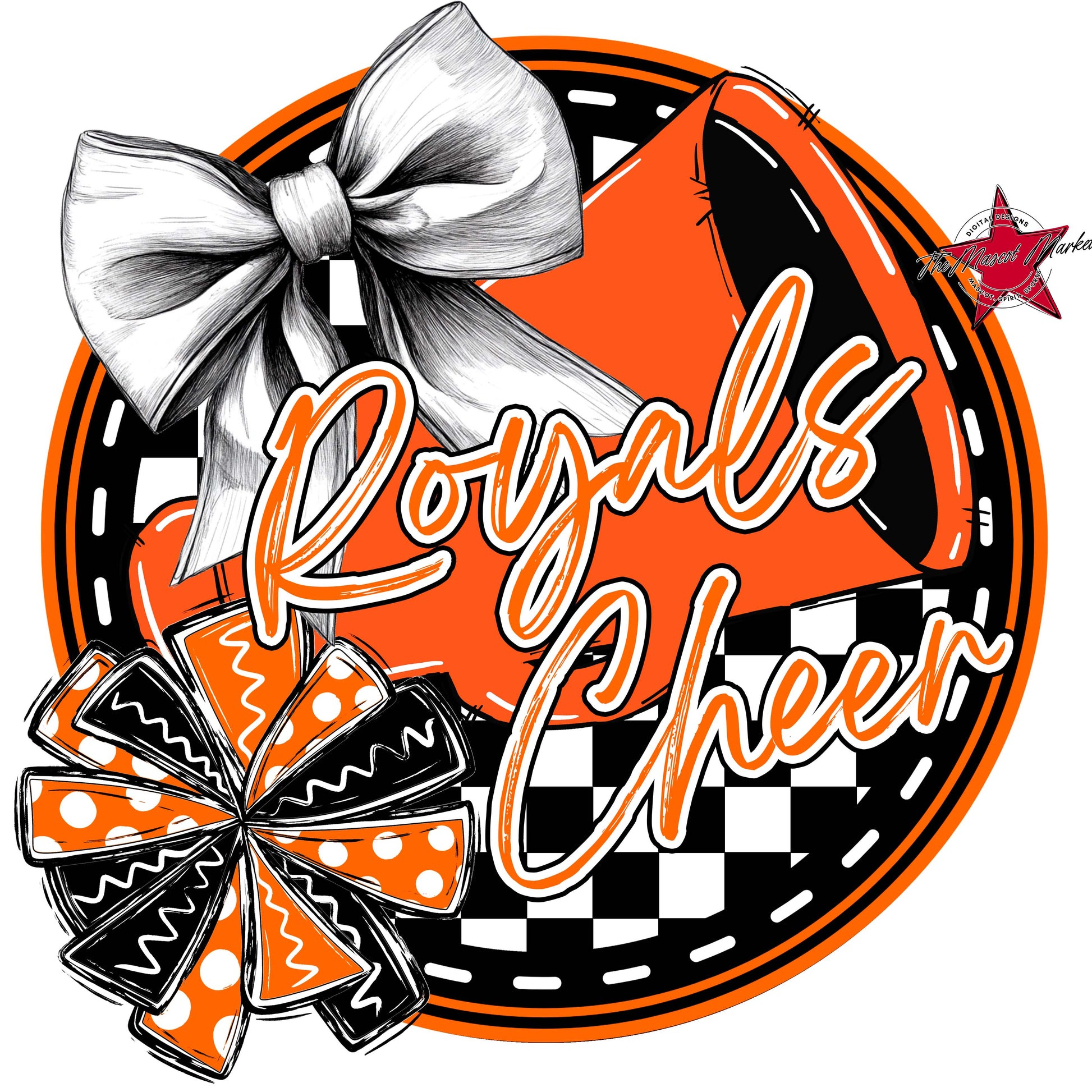 Royals Circle Cheer Frame-Orange