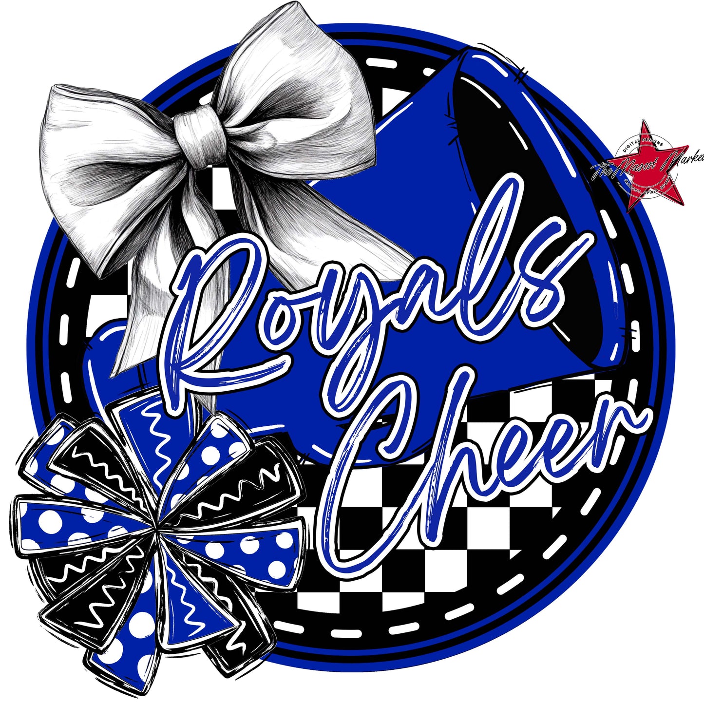 Royals Circle Cheer Frame-Royal Blue