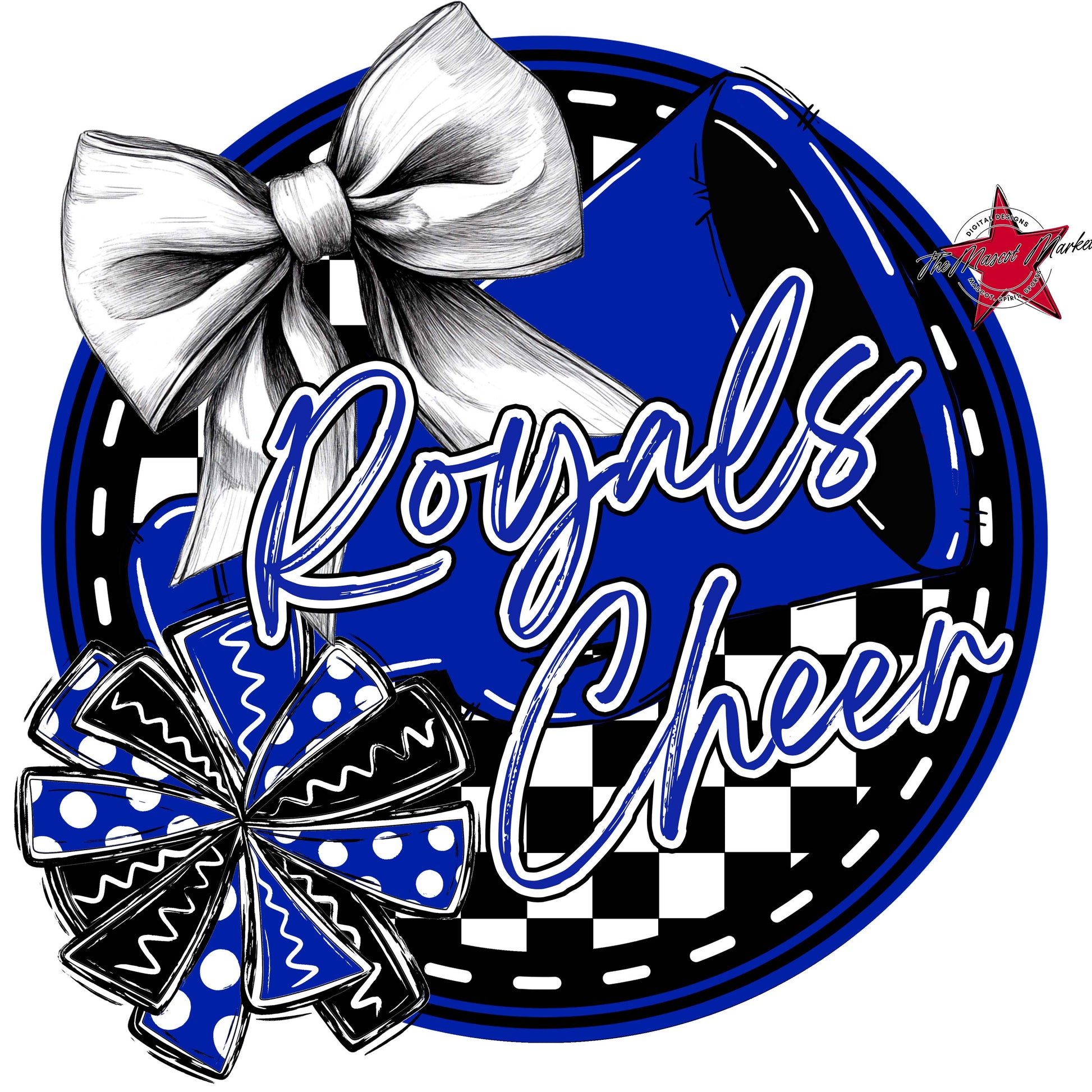 Royals Circle Cheer Frame-Royal Blue