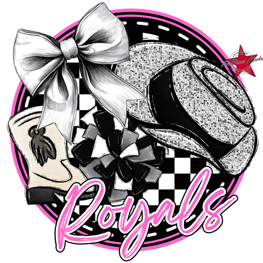 Royals Circle Drillteam Frame-Baby Pink