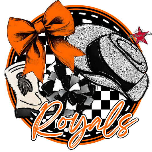 Royals Circle Drillteam Frame-Orange