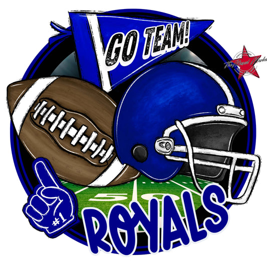 Royals Circle Football Frame-Blue