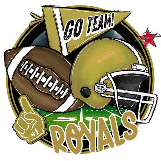 Royals Circle Football Frame-Gold