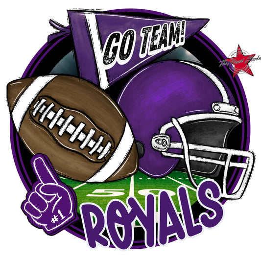 Royals Circle Football Frame-Purple