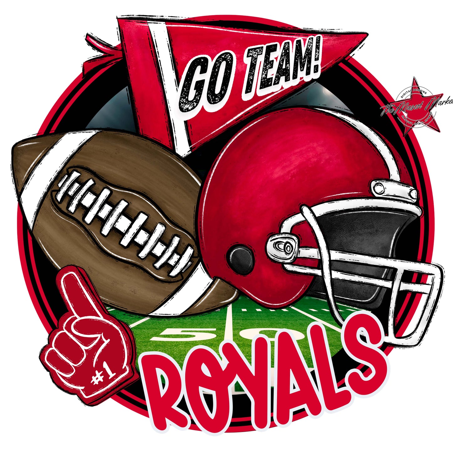 Royals Circle Football Frame-Red