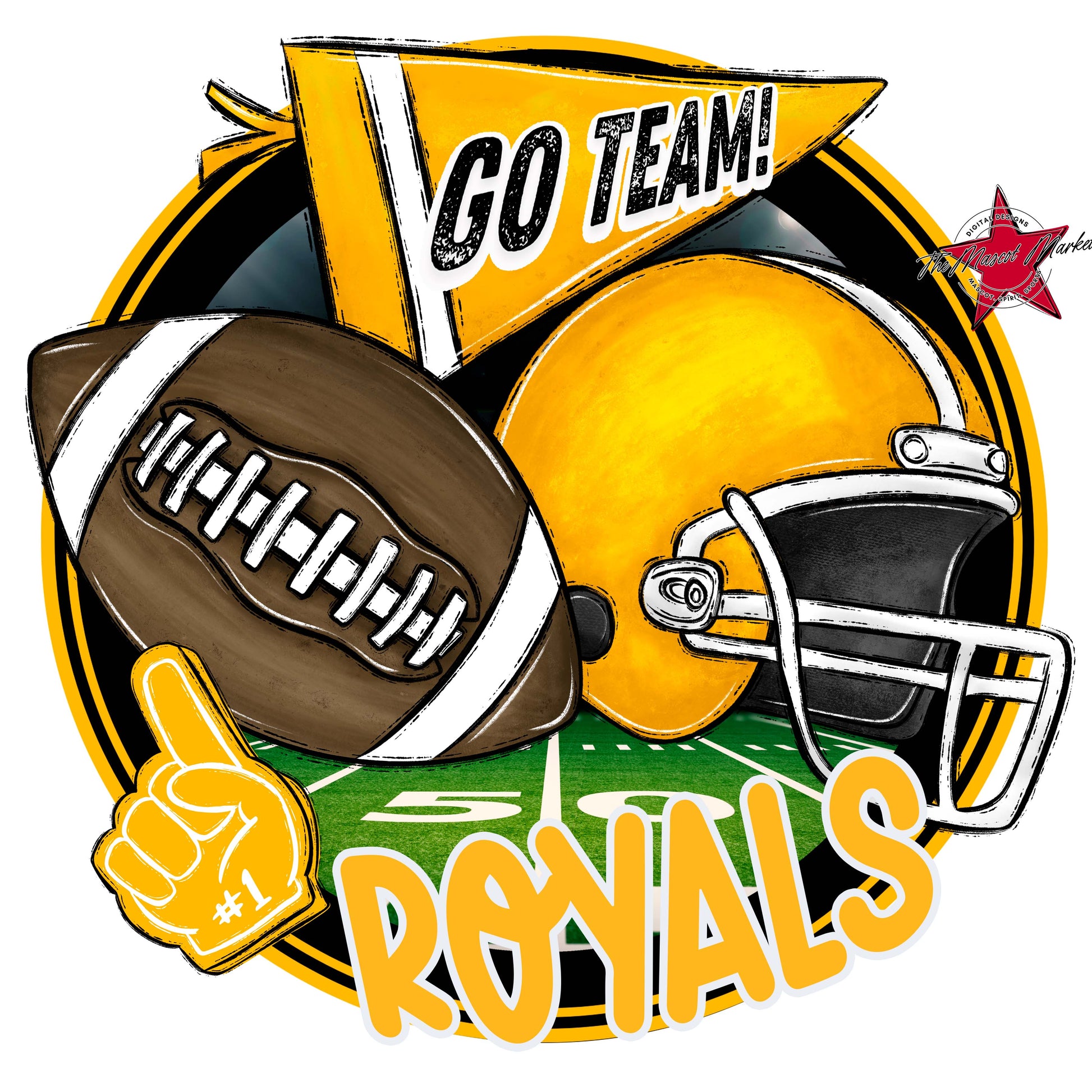 Royals Circle Football Frame-Yellow