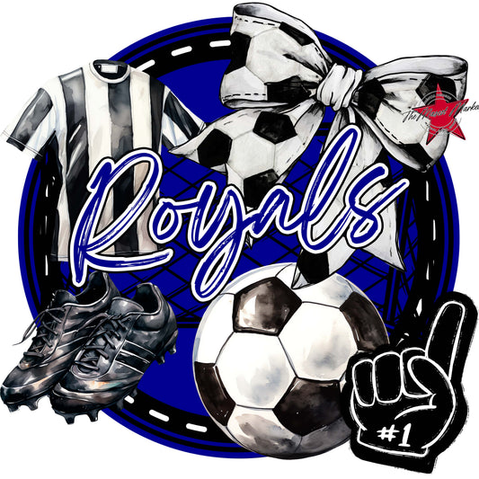 Royals Circle Soccer Frame-Blue