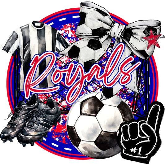 Royals Circle Soccer Frame-Blue & Red