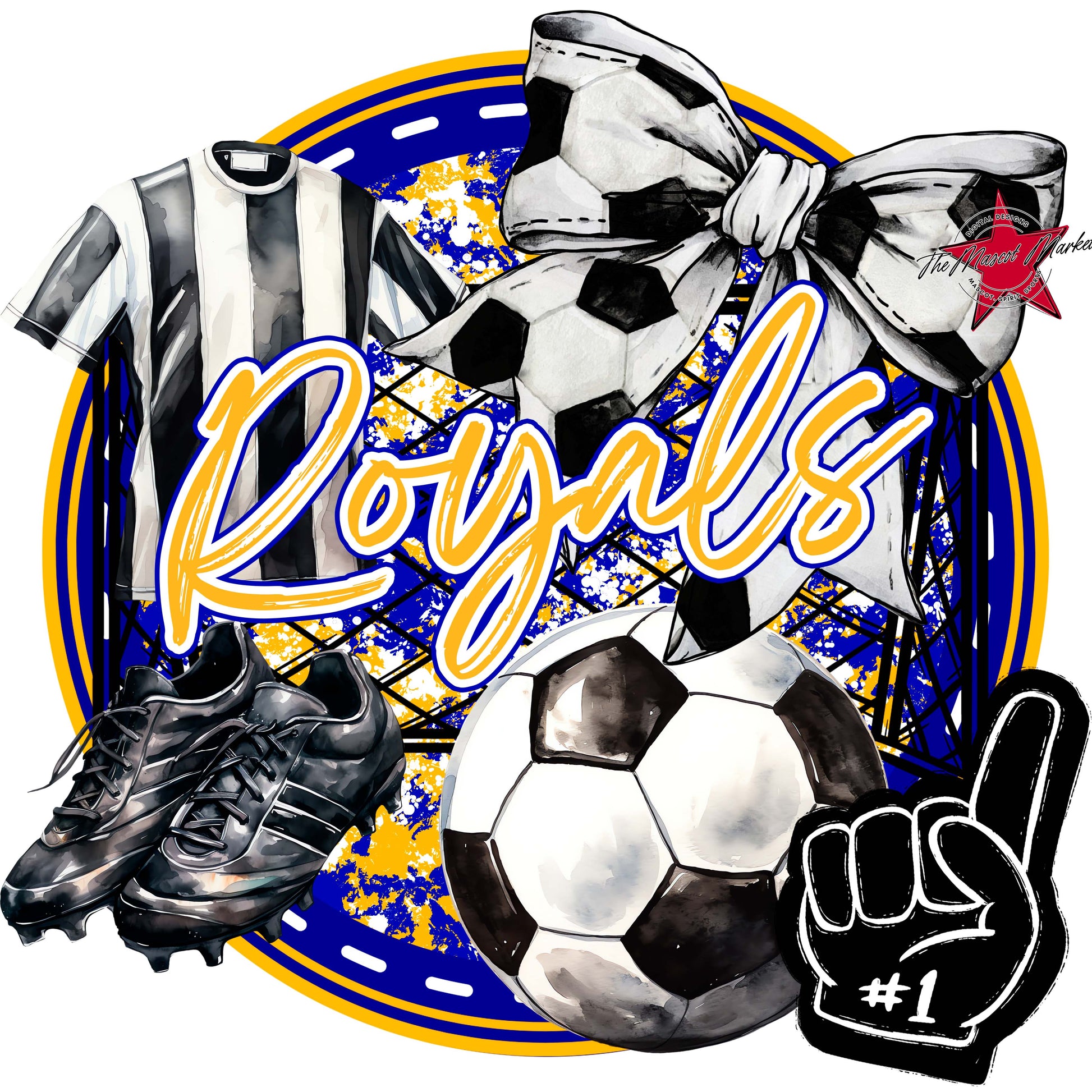 Royals Circle Soccer Frame-Blue & Yellow