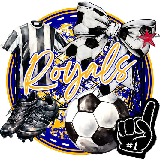 Royals Circle Soccer Frame-Blue & Yellow