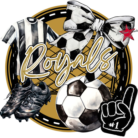 Royals Circle Soccer Frame-Gold