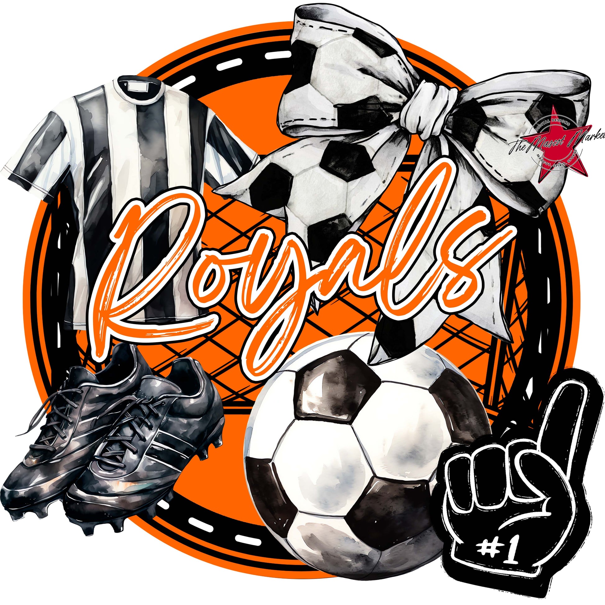Royals Circle Soccer Frame-Orange