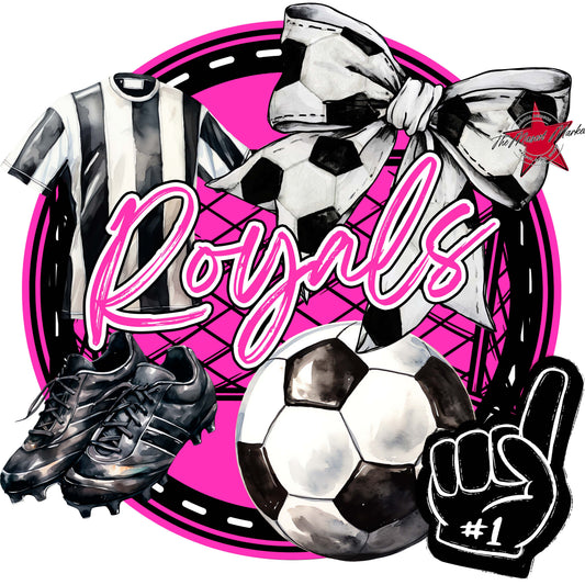 Royals Circle Soccer Frame-Pink