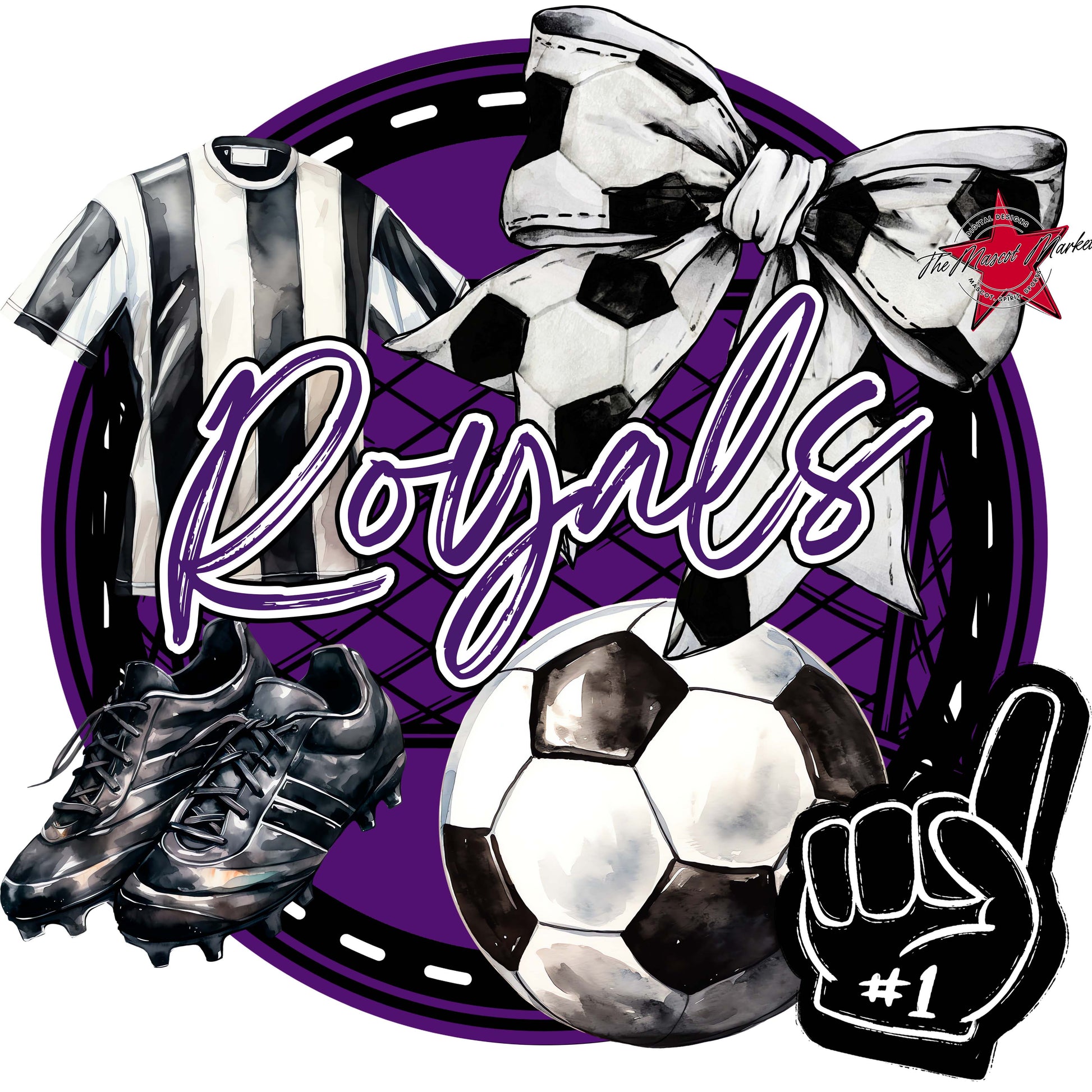 Royals Circle Soccer Frame-Purple