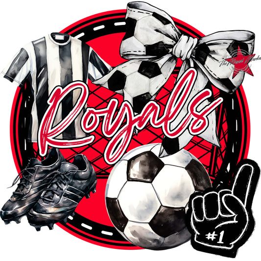 Royals Circle Soccer Frame-Red
