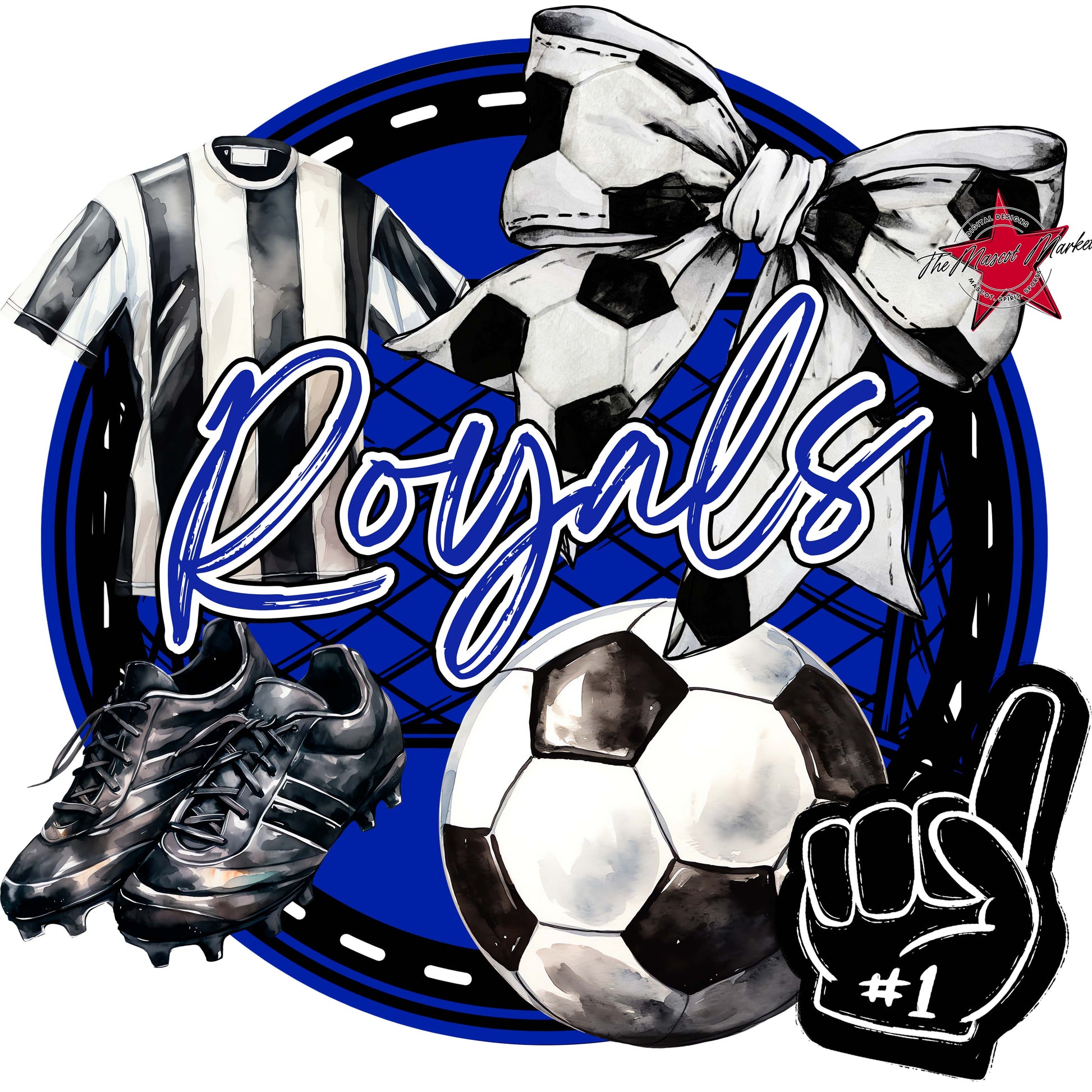 Royals Circle Soccer Frame-Royal Blue