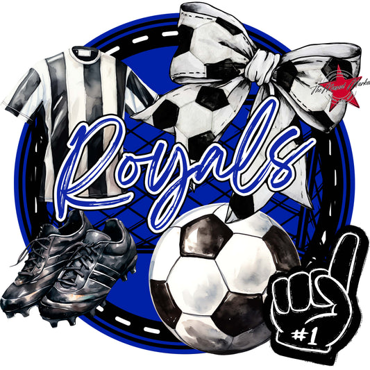 Royals Circle Soccer Frame-Royal Blue