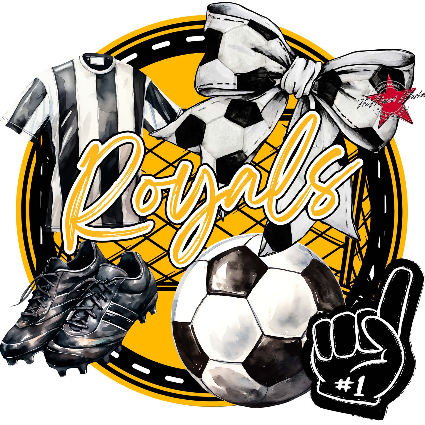 Royals Circle Soccer Frame-Yellow