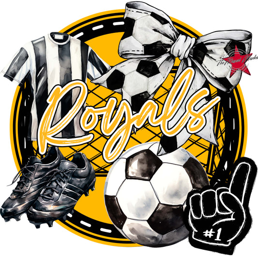Royals Circle Soccer Frame-Yellow