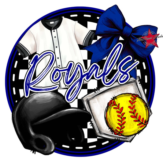 Royals Circle Softball Frame-Blue