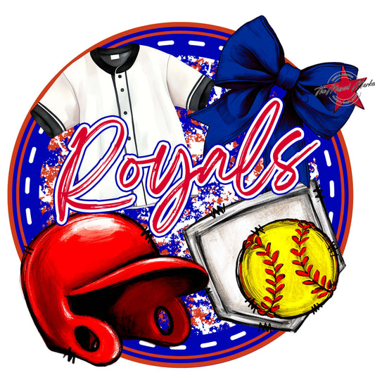 Royals Circle Softball Frame-Blue & Red